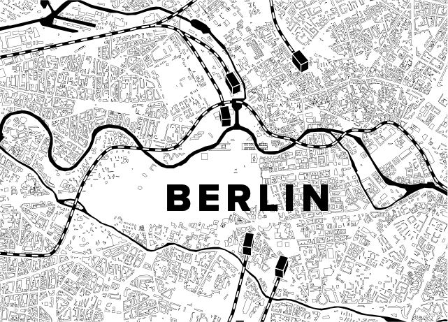 Historische Kopfbahnhöfe in Berlin auf einer Karte