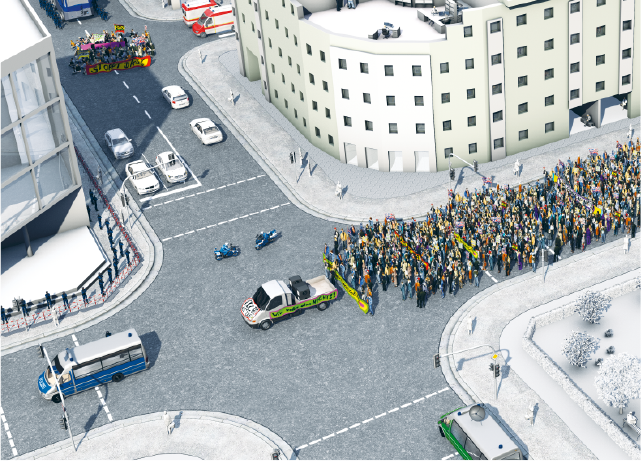 Über eine 3d-Grafik wird erklärt wie eine Demo funktioniert